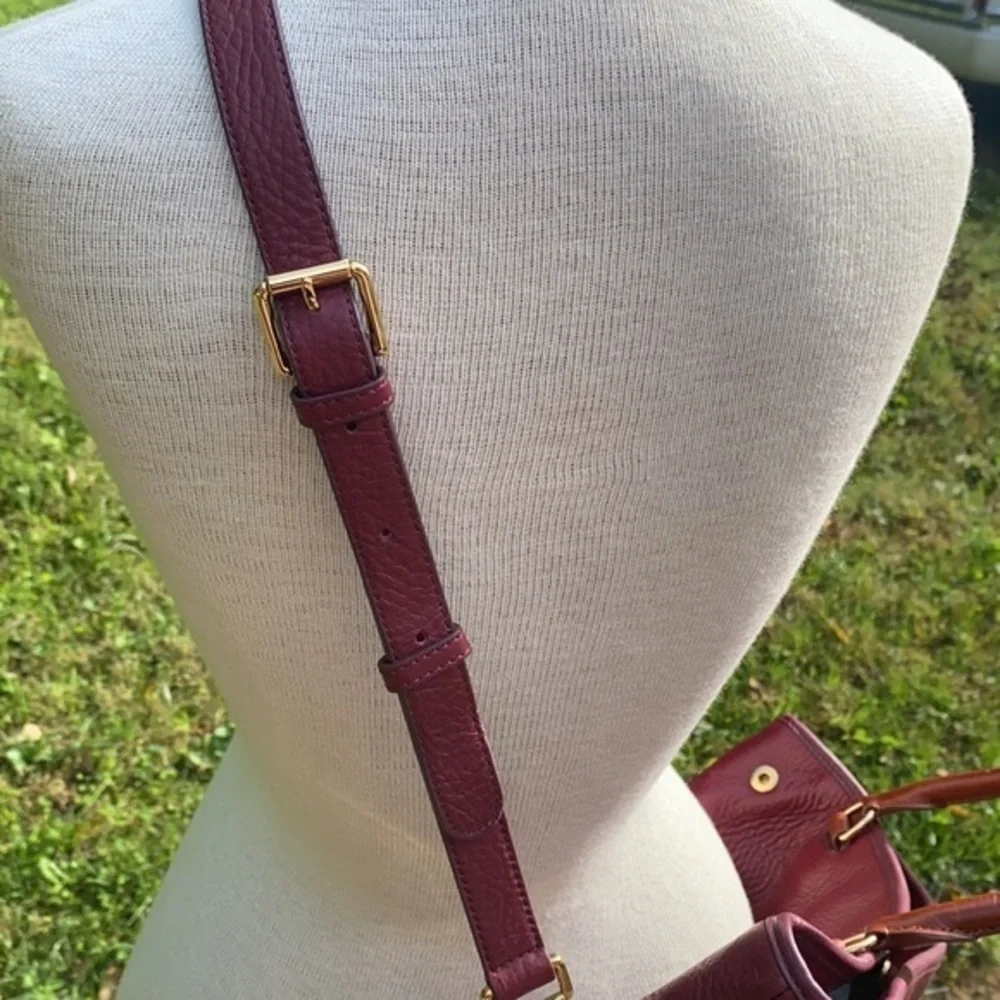 Isaac Mizrahi Pebble Leather Satchel Handbag bordeaux